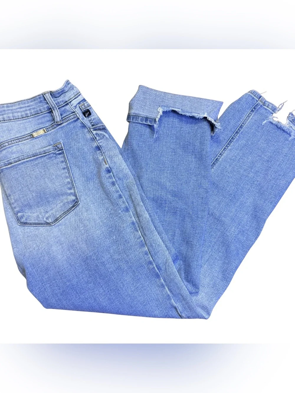 KanCan Light Medium Wash High-Rise Straight Leg cotton Denim Jeans | size 9/28